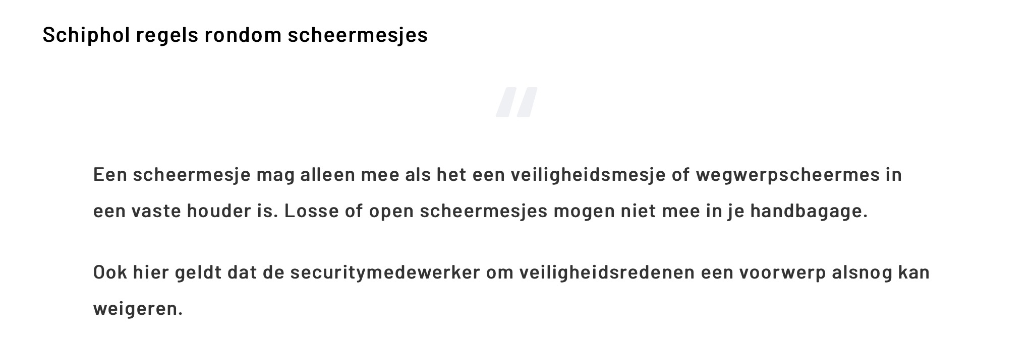 Mag een scheermesje in handbagage? GoeieVraag