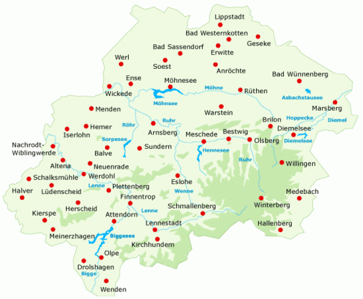 sauerland kaart duitsland Sauerland.startpagina.nl   Alles over het Sauerland