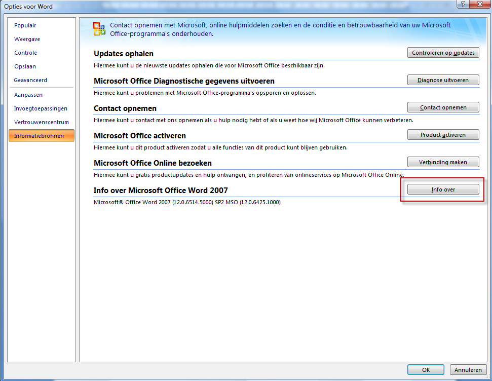 Waar kan ik de key vinden van word, excel en/of powerpoint