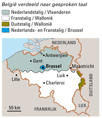 franstalig belgie kaart Waar in België spreken ze frans en waar nederlands?   GoeieVraag