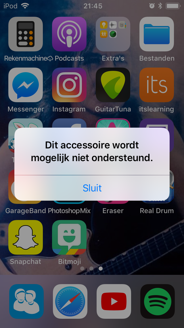 Wat betekent de melding 'dit accessoire wordt mogelijk niet ondersteund' op mijn telefoon